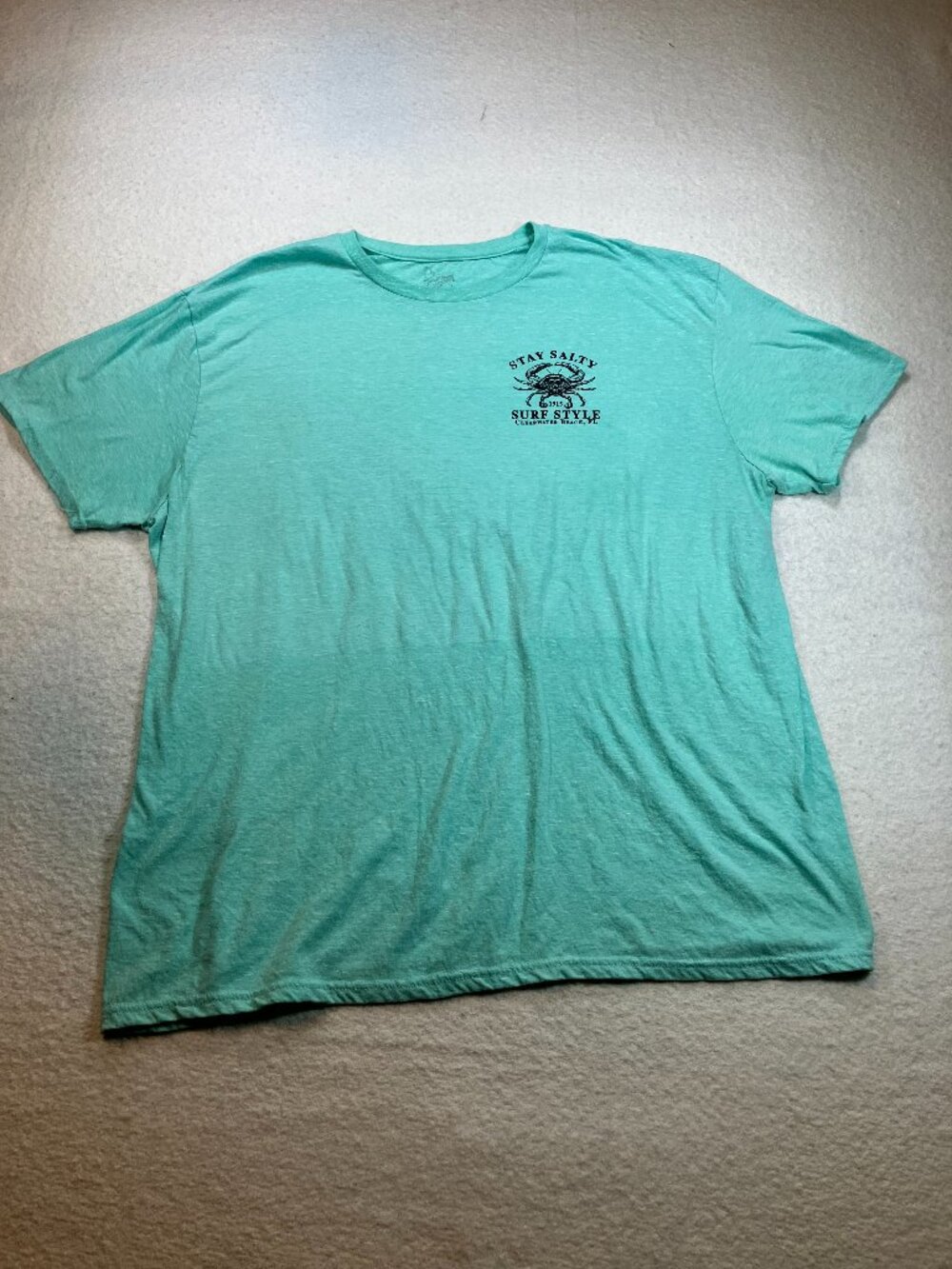 Stay Salty Surf Style Cearwater Beach FL. Mint Graphic T-Shirt Sz L